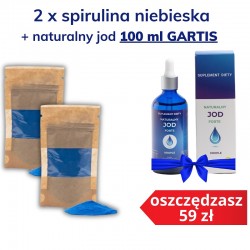 2 x Spirulina niebieska 25 g + Naturalny Jod 100 ml gratis